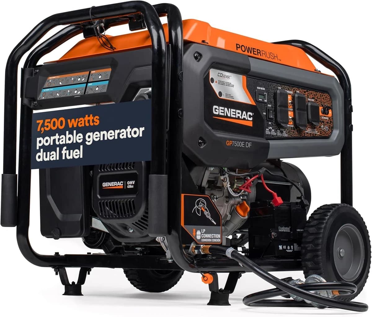 Generac 7500W Dual-Fuel Compatible Portable Generator COsense Tech. (GP7500E/8011) product image