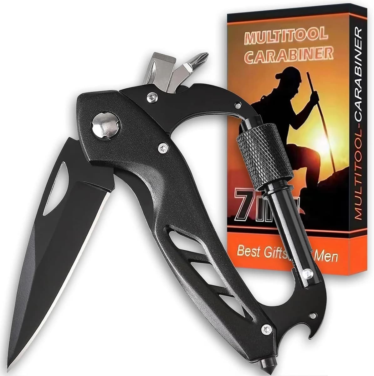 JUXWONE Multitool Carabiner Pocket Knife product image