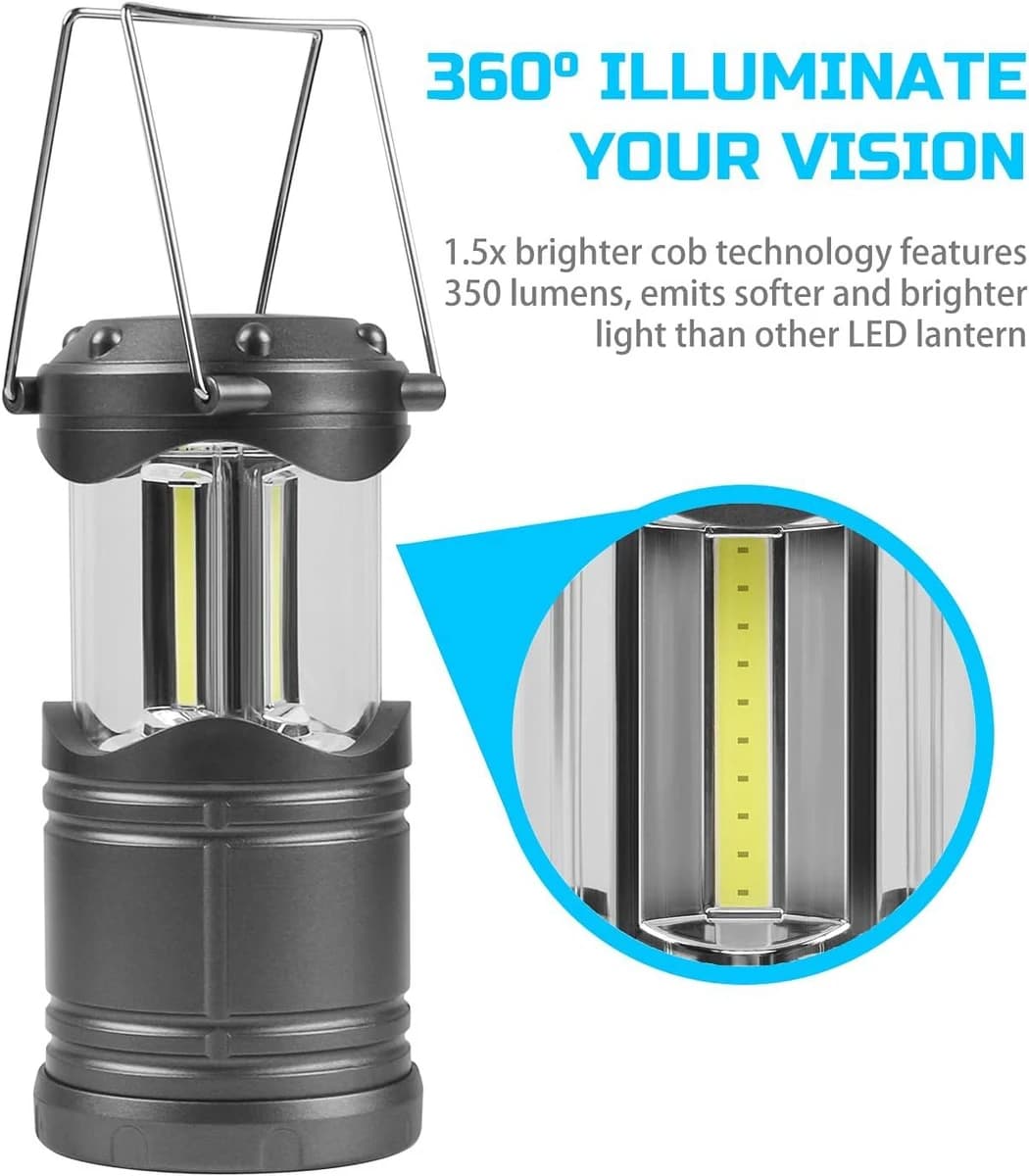 Lichamp LED Pop Up Lanterns Bright Battery Powered Hanging Lanterns 350 Lumens product image