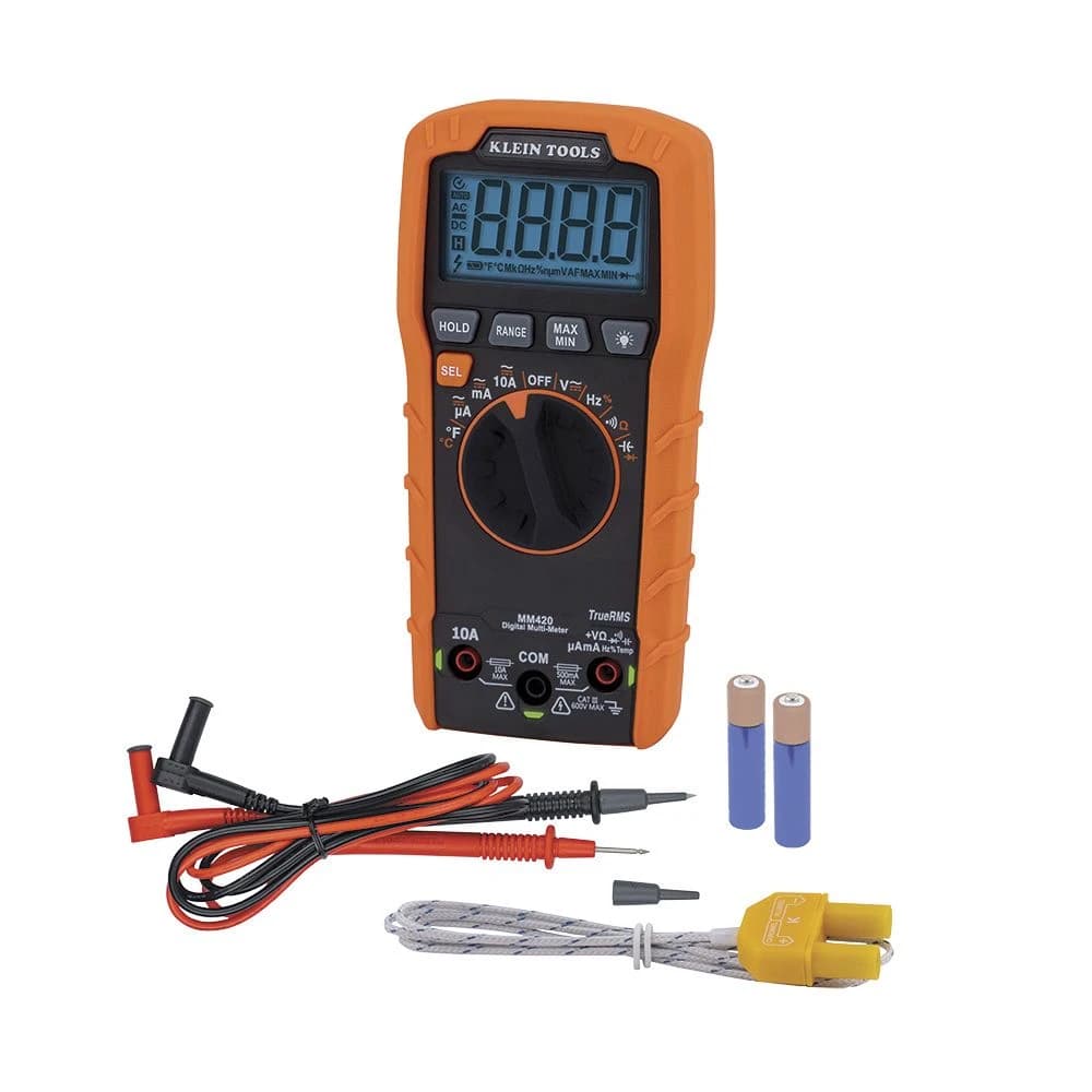 Klein Digital Multimeter, TRMS Auto-Ranging, 600V, Temp product image