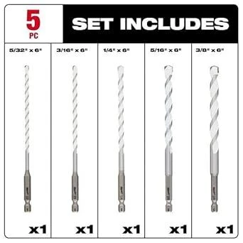 Milwaukee 5pc Shockwave Impact Duty Carbide Multi-Material Drill Bit Set product image