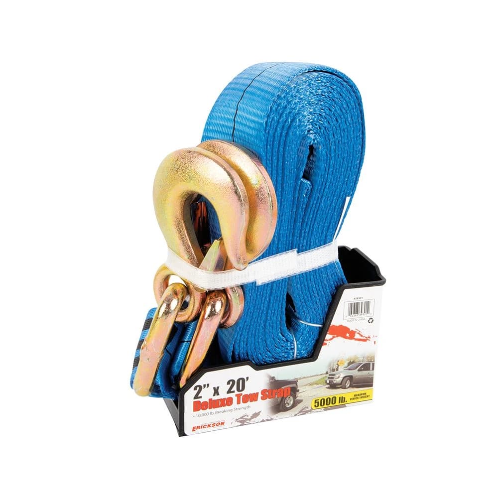 Erickson 2 inch x 20 foot Tow strap with Forged safety Snap Hooks 10,000 LB product image