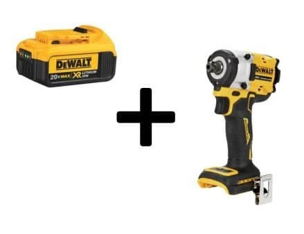 Dewalt Atomic 20V Impact Wrench 1/2" w/Detent Pin Anvil w/4Ah Battery product image