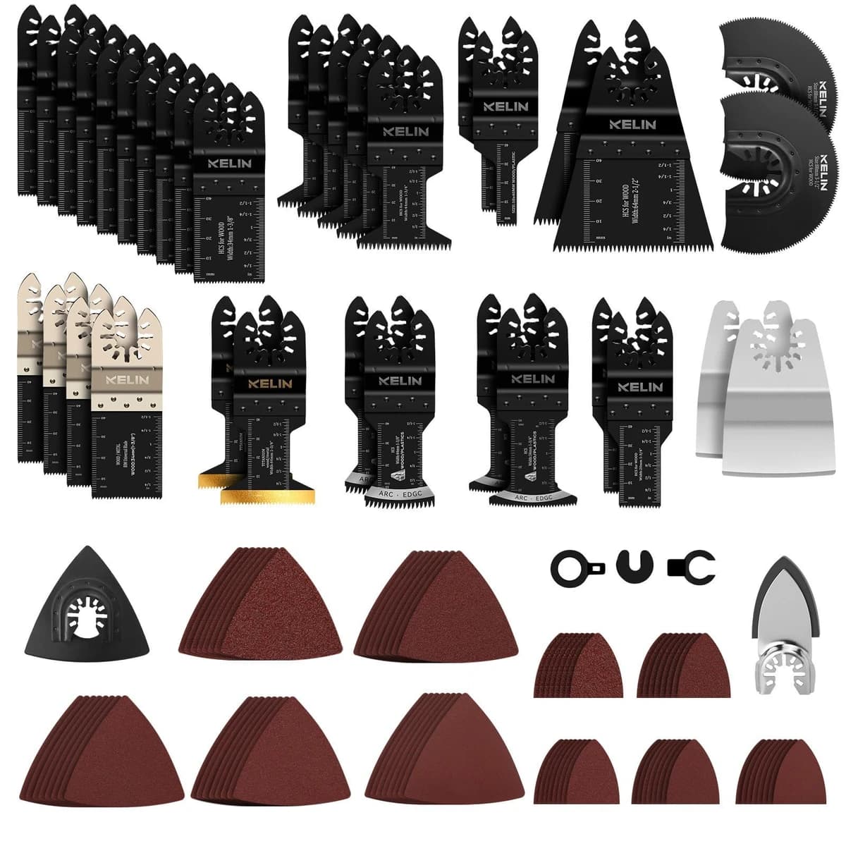 KELIN118pc Multitool Blade Kits Cutting & Sandpaper Oscillating Tool Accessories product image