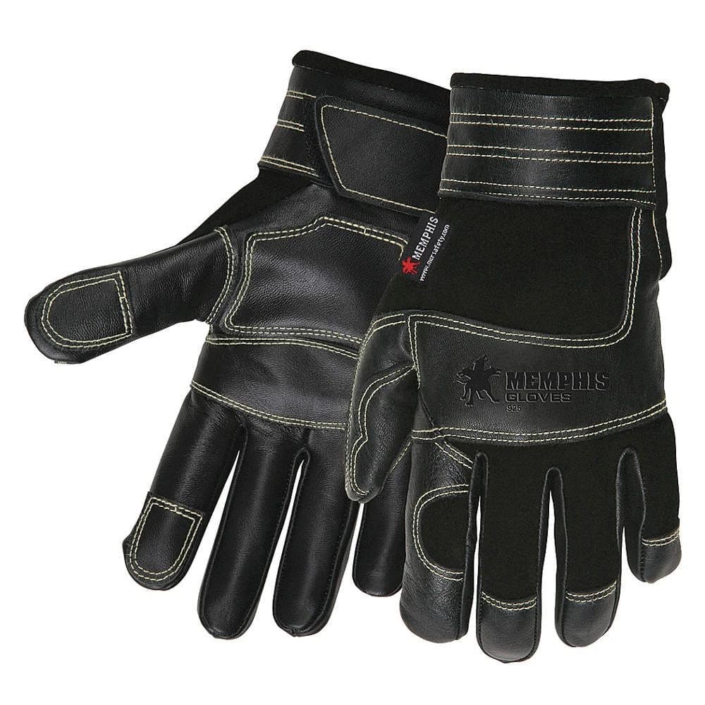 Memphis Multitask Gloves, Black Split Deerskin Back and Grain Leather Palm, Large product image