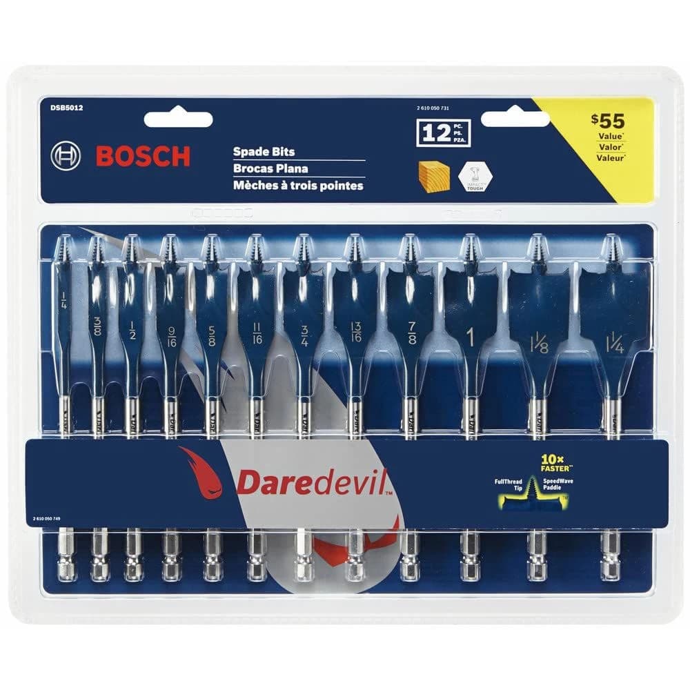 Bosch 12pc Daredevil Spade Bit Set 1/4" Shank 1/4" - 1 1/4" product image