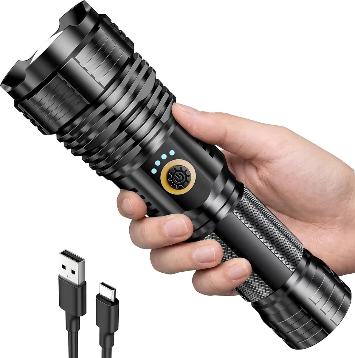 Amzyigou Rechargeable LED Flashlights, 10 Modes product image