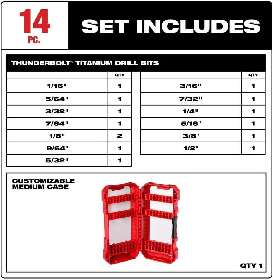 Milwaukee 14pc Titanium Drill Bit Set product image