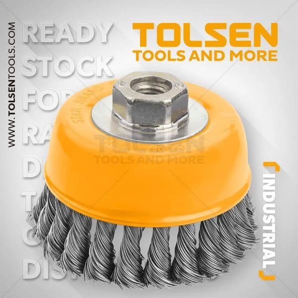 Tolsen 3"x 5/8" Knotted Cup Brush 12,500rpm product image