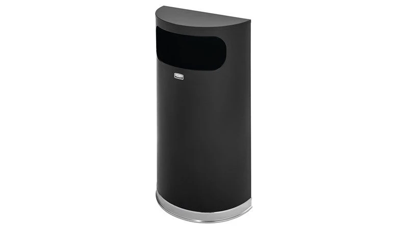 Rubbermaid Designer Half Round With Plastic Liner Black 34 L / 9 Gallon Bin product image