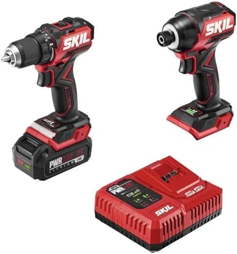 Skil 20V Brushless Compact Drill Driver & Impact Driver Kit w/2.0Ah Battery (CB8437B-10) product image