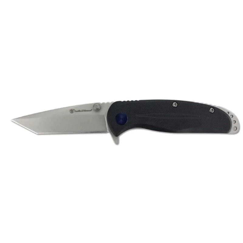 S&W Folding Knife 2.56" Bead Blasted Tanto Blade, Black GFN Handles product image