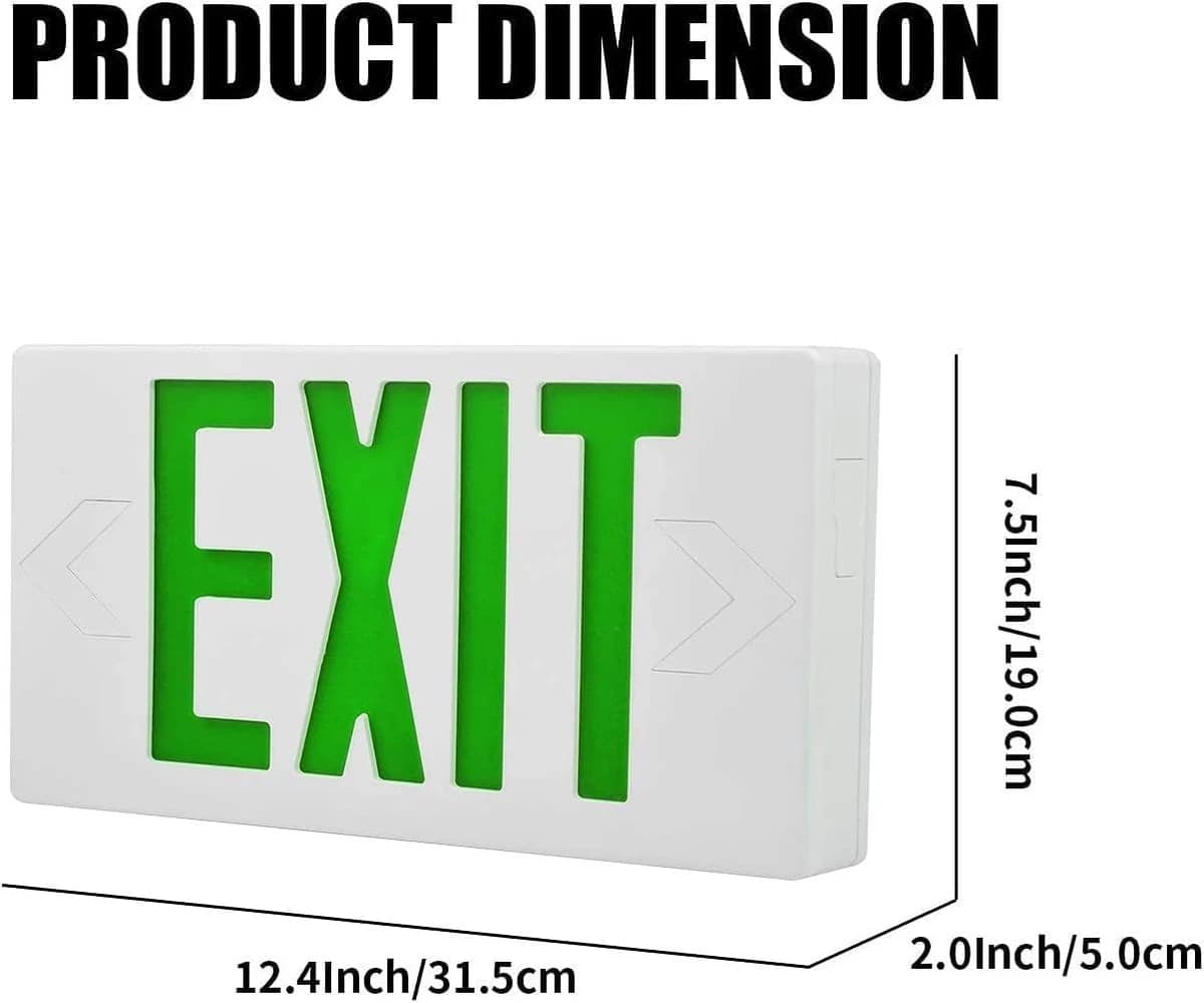 AKT LIGHTING Green LED Exit Sign Emergency Light UL-Listed, 120-277V product image