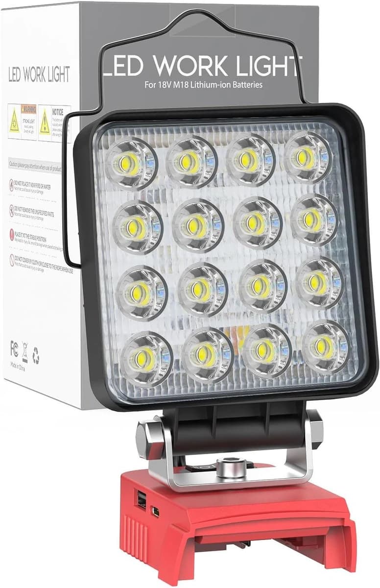 LIVOWALNY Cordless LED Work Light Compatible with Dewalt 20V Battery product image