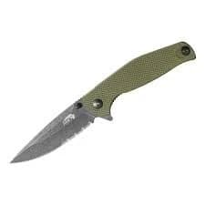 ABKT Partially Serrated Catalyst Ball Bearing Folding Knife - Green product image
